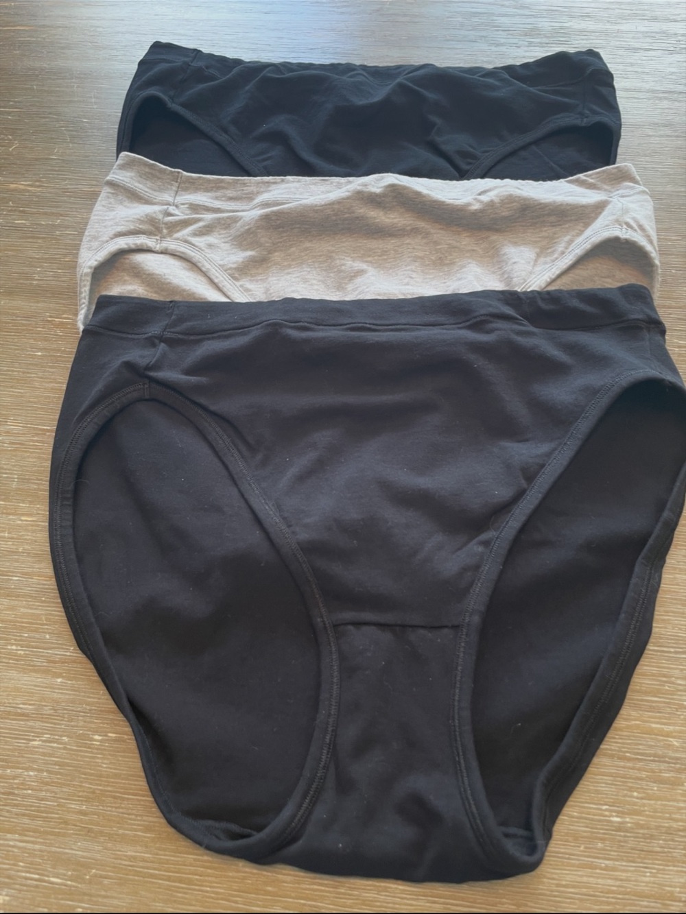 Jockey Women’s 3-Pack Cotton Briefs - 2 Black & 1 Gray. Size 8. NWOT.